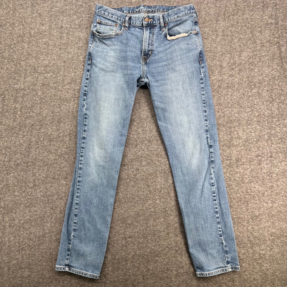 Old Navy Slim Fit Medium Wash 33 Blue Denim Jeans Mens Work  Unisex Casual Pants
